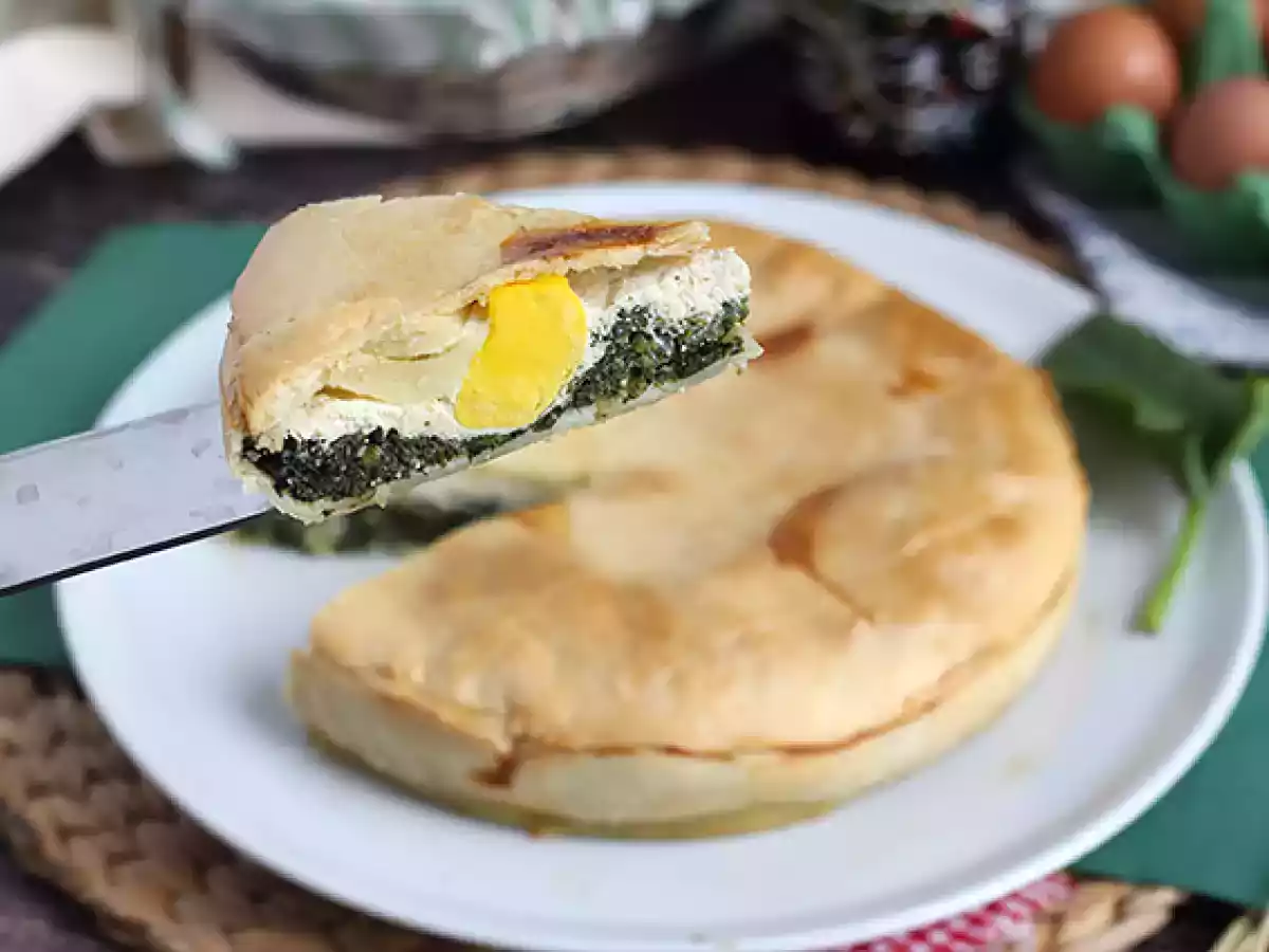 Pinaatti-, ricotta- ja munapiirakka - italialainen Torta Pasqualina - kuva 3